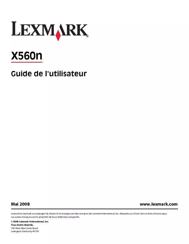 Mode d'emploi LEXMARK X560N