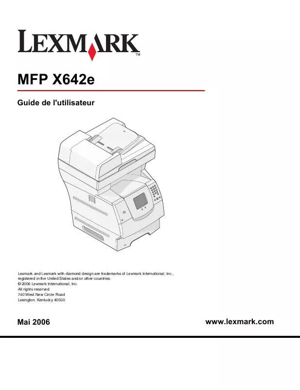 Mode d'emploi LEXMARK X642E