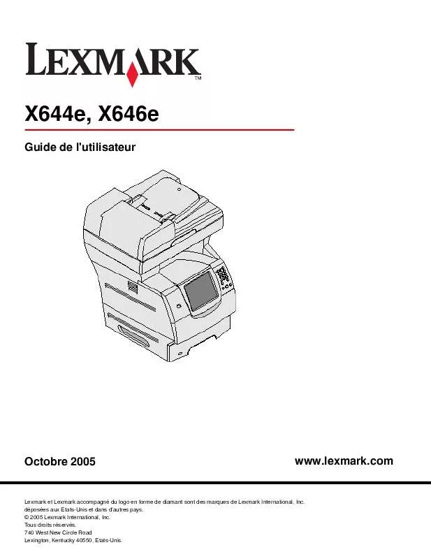 Mode d'emploi LEXMARK X644E