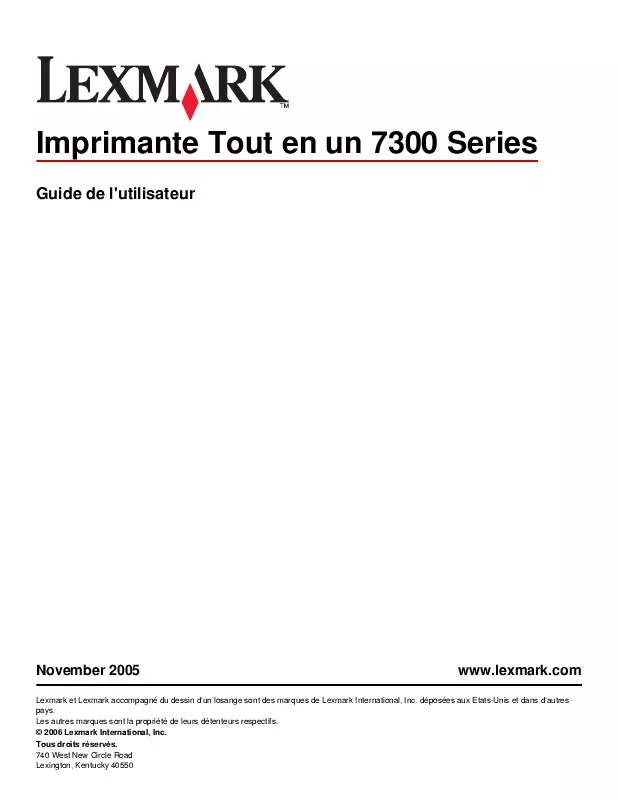 Mode d'emploi LEXMARK X7350