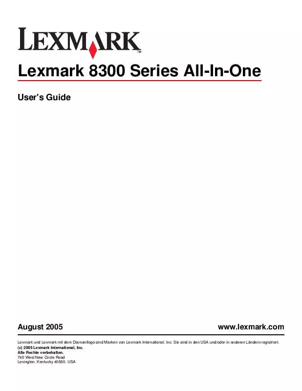 Mode d'emploi LEXMARK X8350