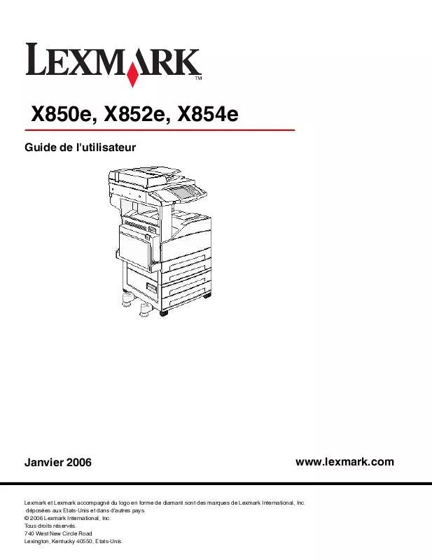 Mode d'emploi LEXMARK X850E