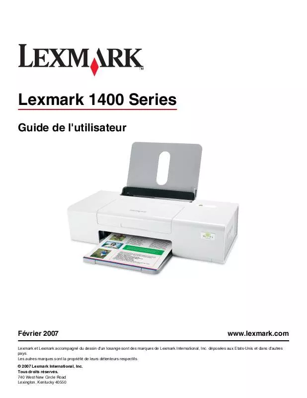 Mode d'emploi LEXMARK Z1420