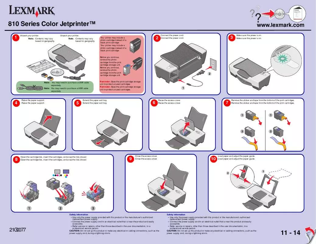 Mode d'emploi LEXMARK Z816