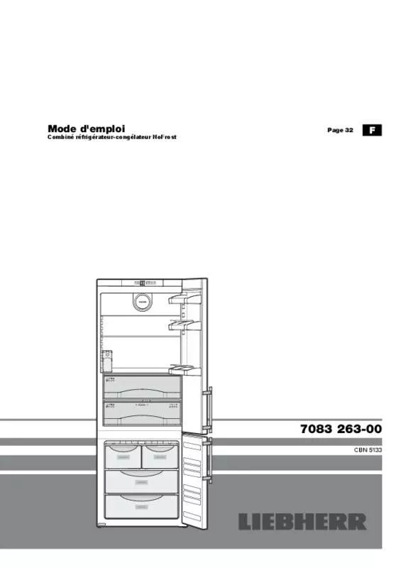 Mode d'emploi LIEBHERR CBNESF 5133 COMFORT BIOFRESH NOFROST