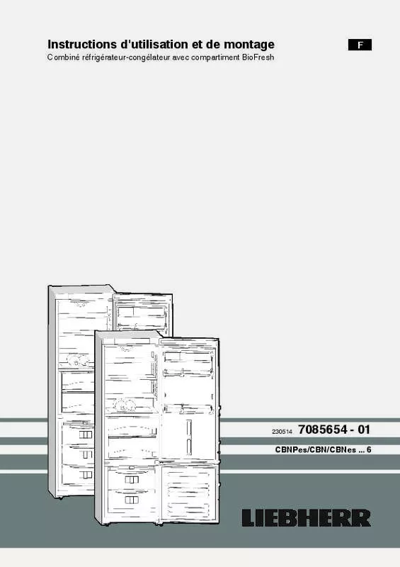 Mode d'emploi LIEBHERR CBNPES 4858