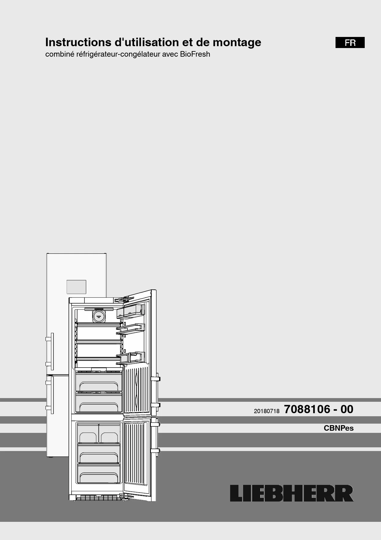 Mode d'emploi LIEBHERR CBNPES 4878