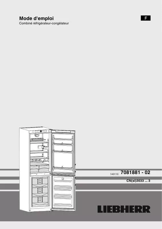 Mode d'emploi LIEBHERR CN 305 COMFORT