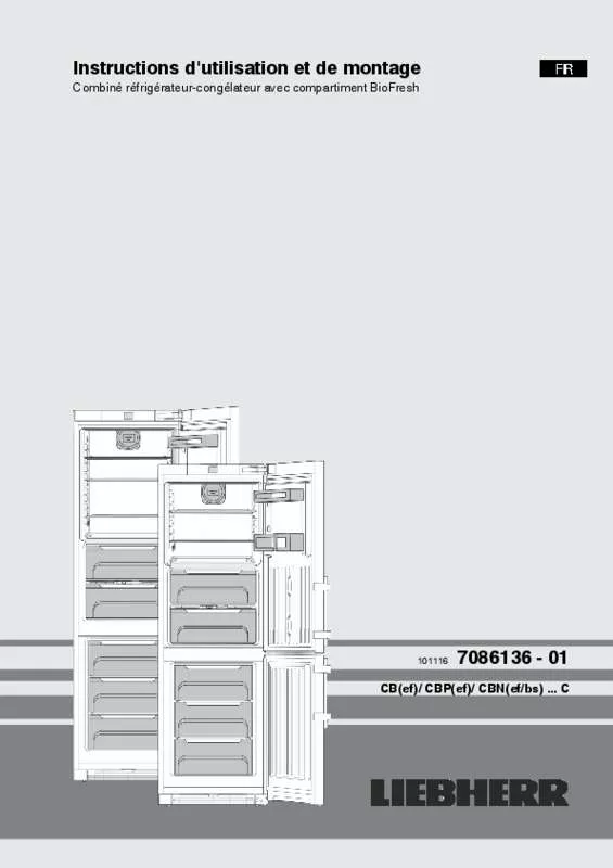 Mode d'emploi LIEBHERR CBNEF 5715 COMFORT