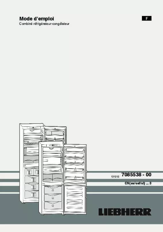 Mode d'emploi LIEBHERR CNP 3513 COMFORT NOFROST