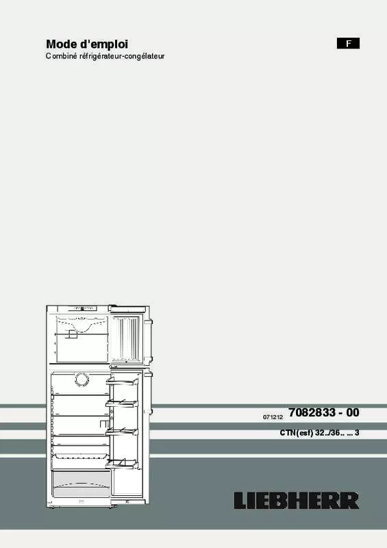 Mode d'emploi LIEBHERR CTNESF 3663 PREMIUM NOFROST