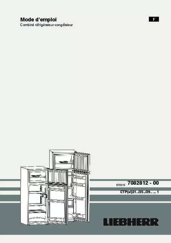 Mode d'emploi LIEBHERR CTP 210 COMFORT