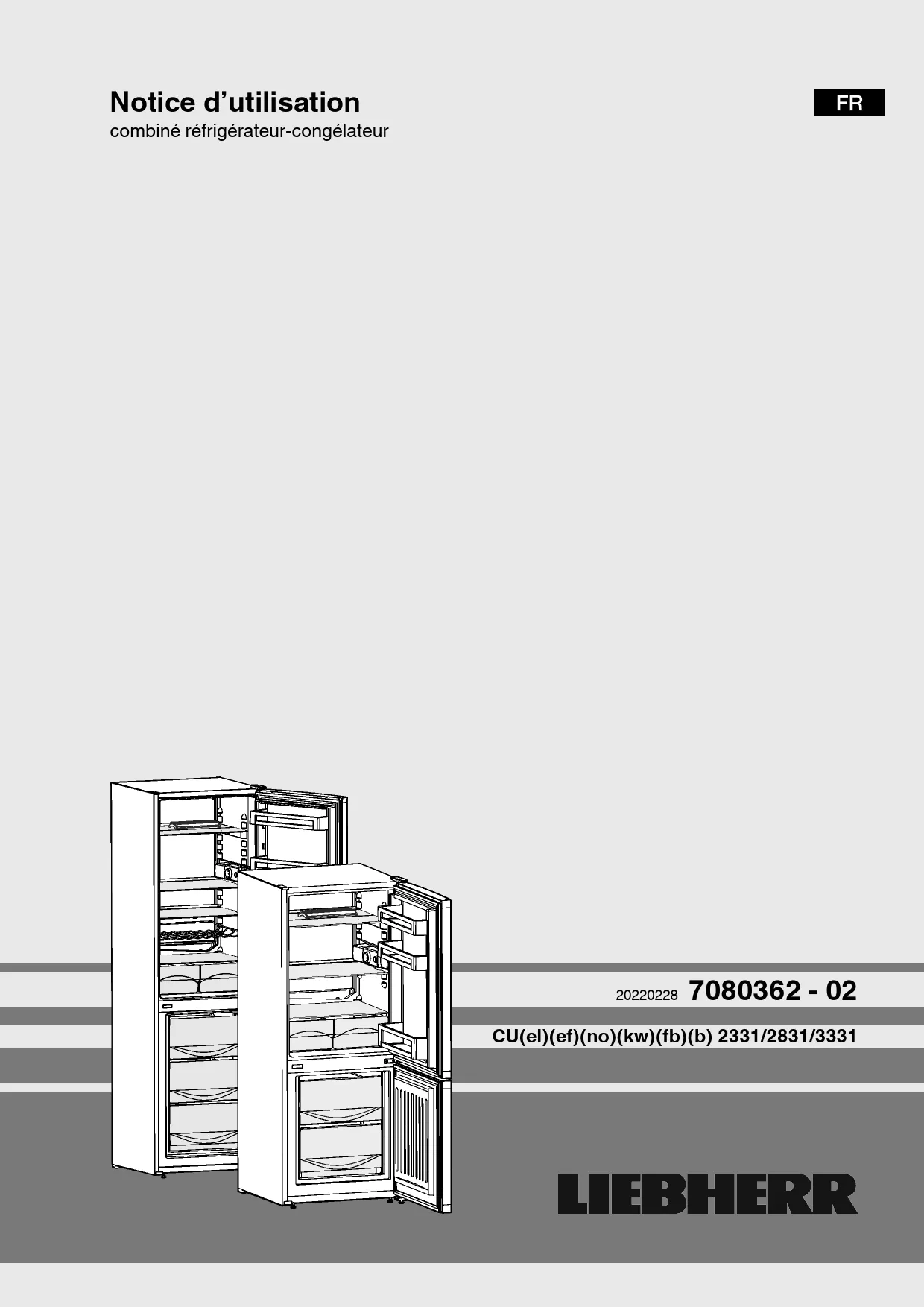 Mode d'emploi LIEBHERR CU 2331