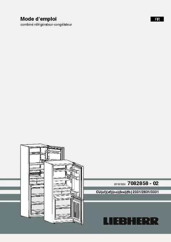 Mode d'emploi LIEBHERR CU 2831