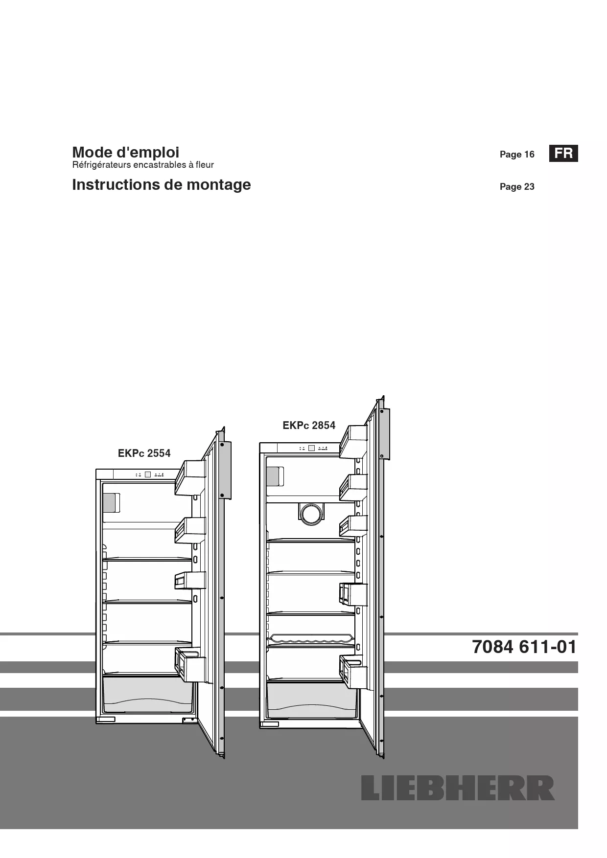 Mode d'emploi LIEBHERR EKPC 2554