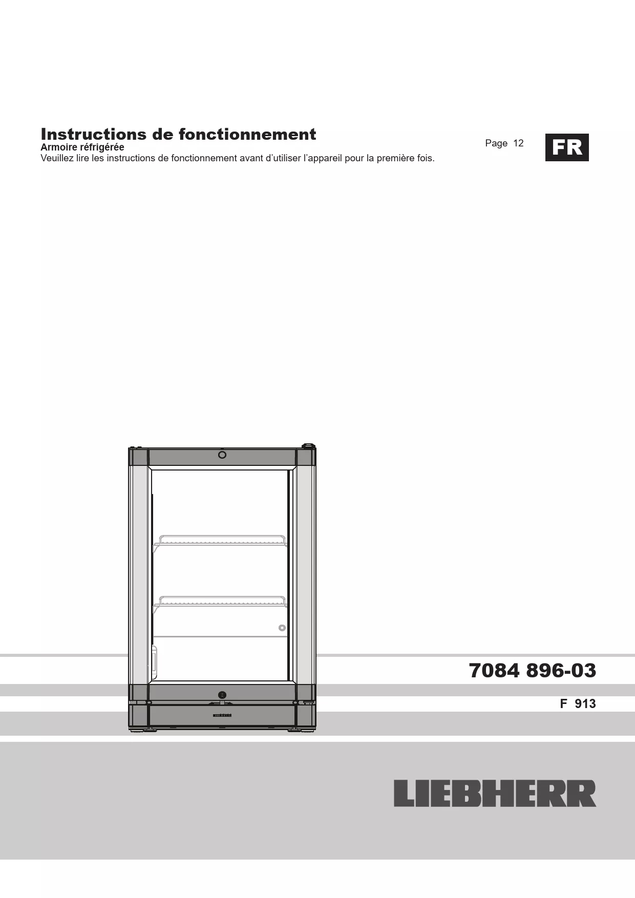 Mode d'emploi LIEBHERR F 913