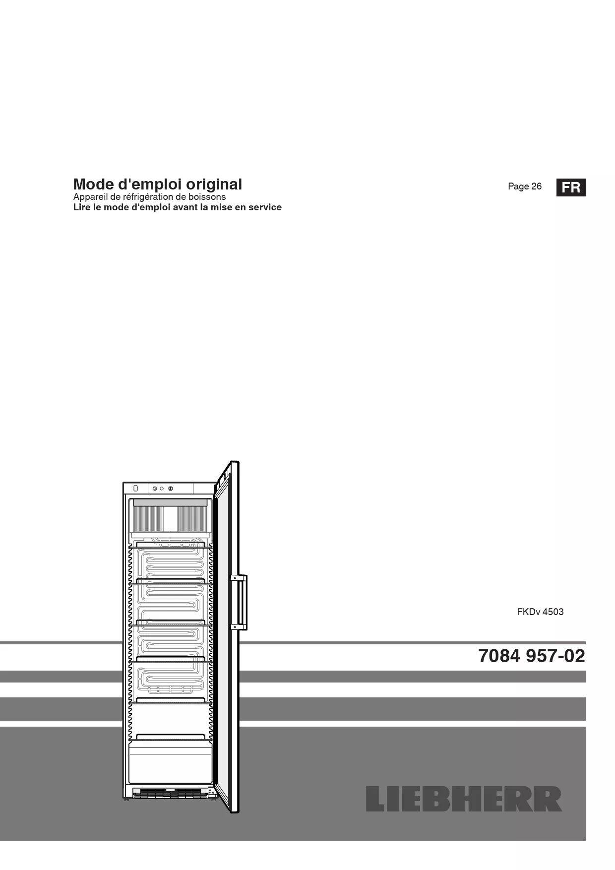 Mode d'emploi LIEBHERR FKDv 4503