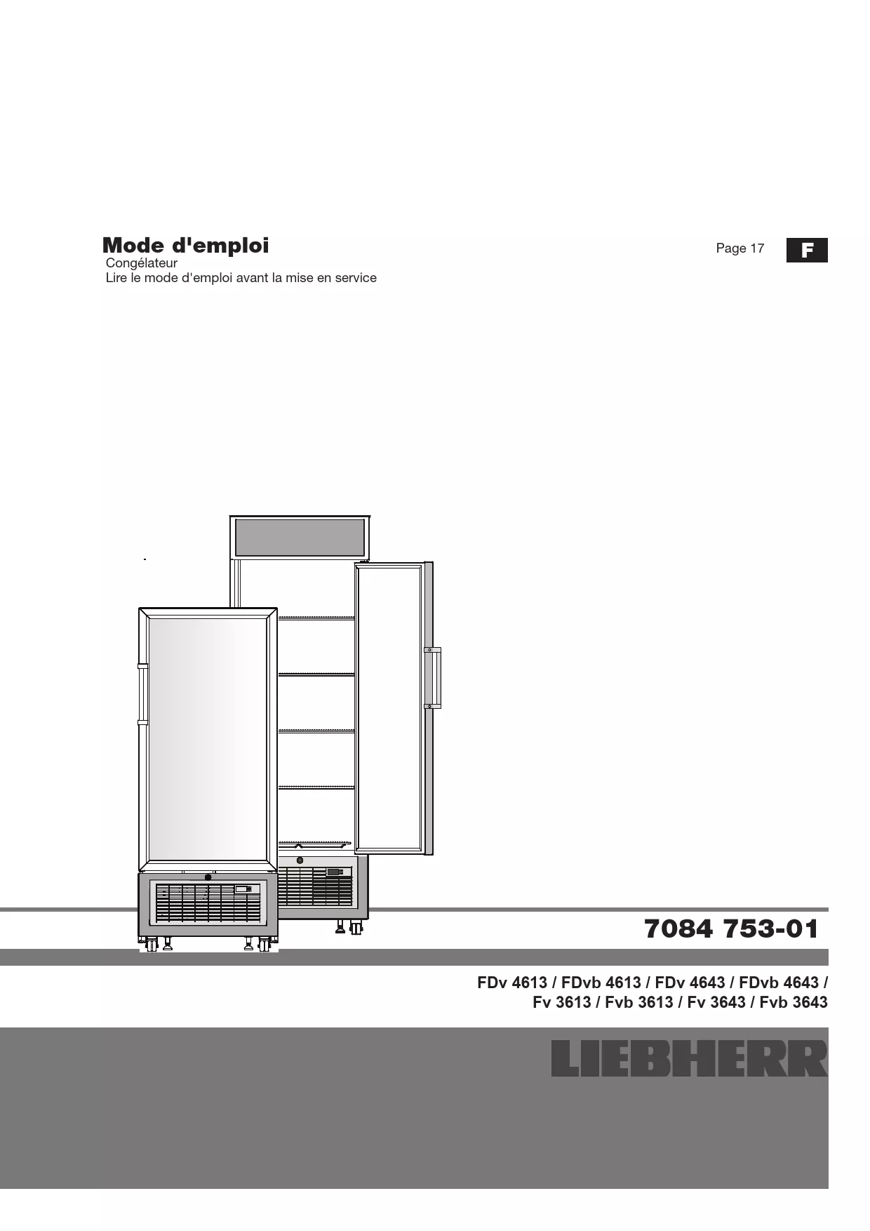 Mode d'emploi LIEBHERR FV 3613