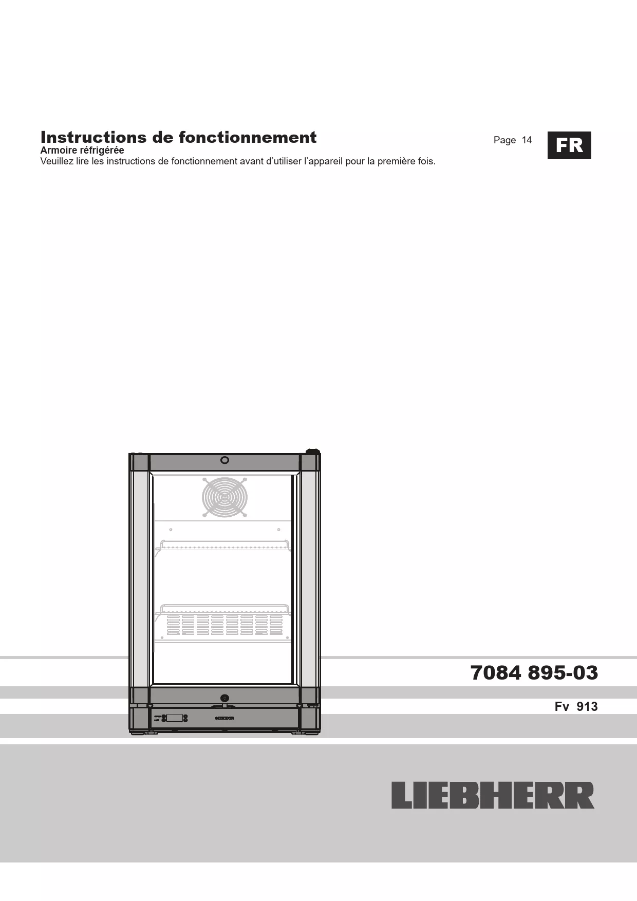 Mode d'emploi LIEBHERR Fv 913