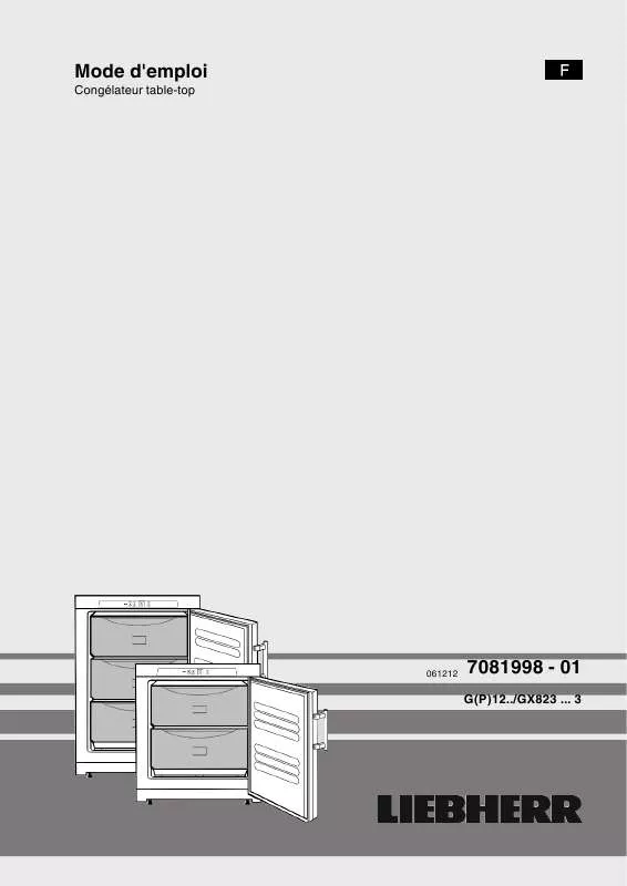 Mode d'emploi LIEBHERR G 1223 COMFORT