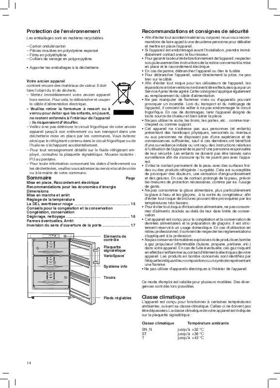 Mode d'emploi LIEBHERR G 1221