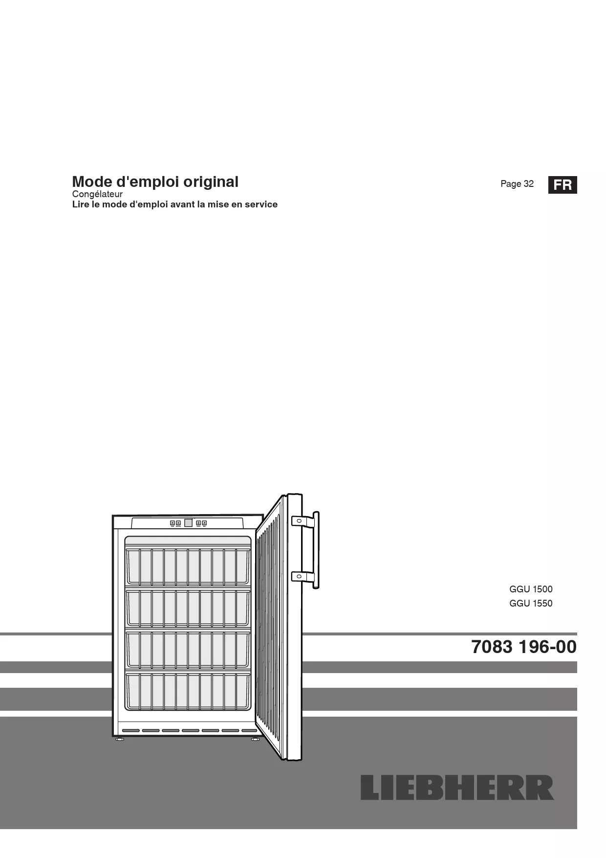 Mode d'emploi LIEBHERR GGU 1500