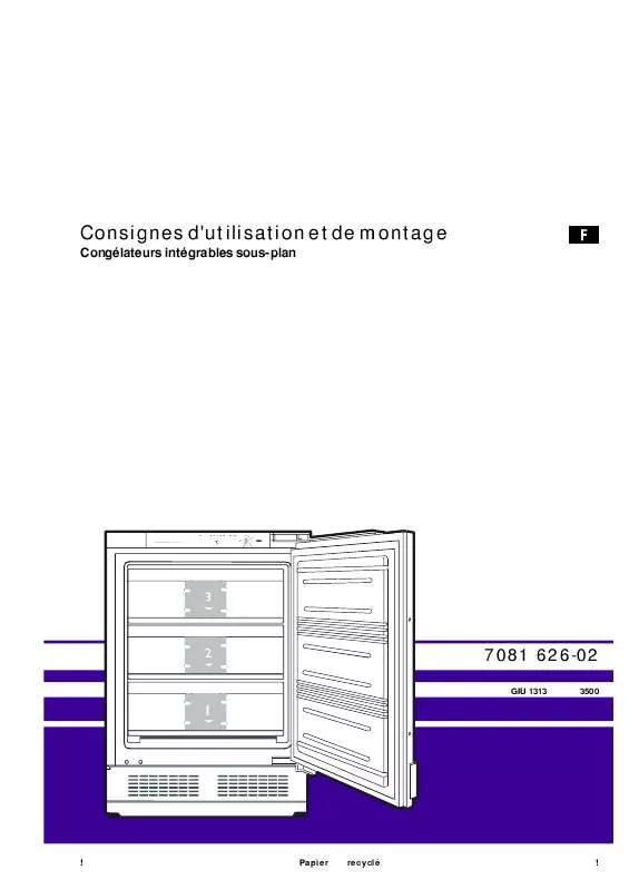 Mode d'emploi LIEBHERR GIU 1313