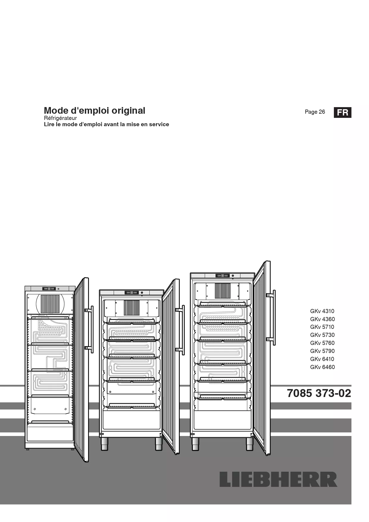 Mode d'emploi LIEBHERR GKv 5730