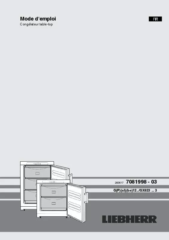 Mode d'emploi LIEBHERR GSL1223