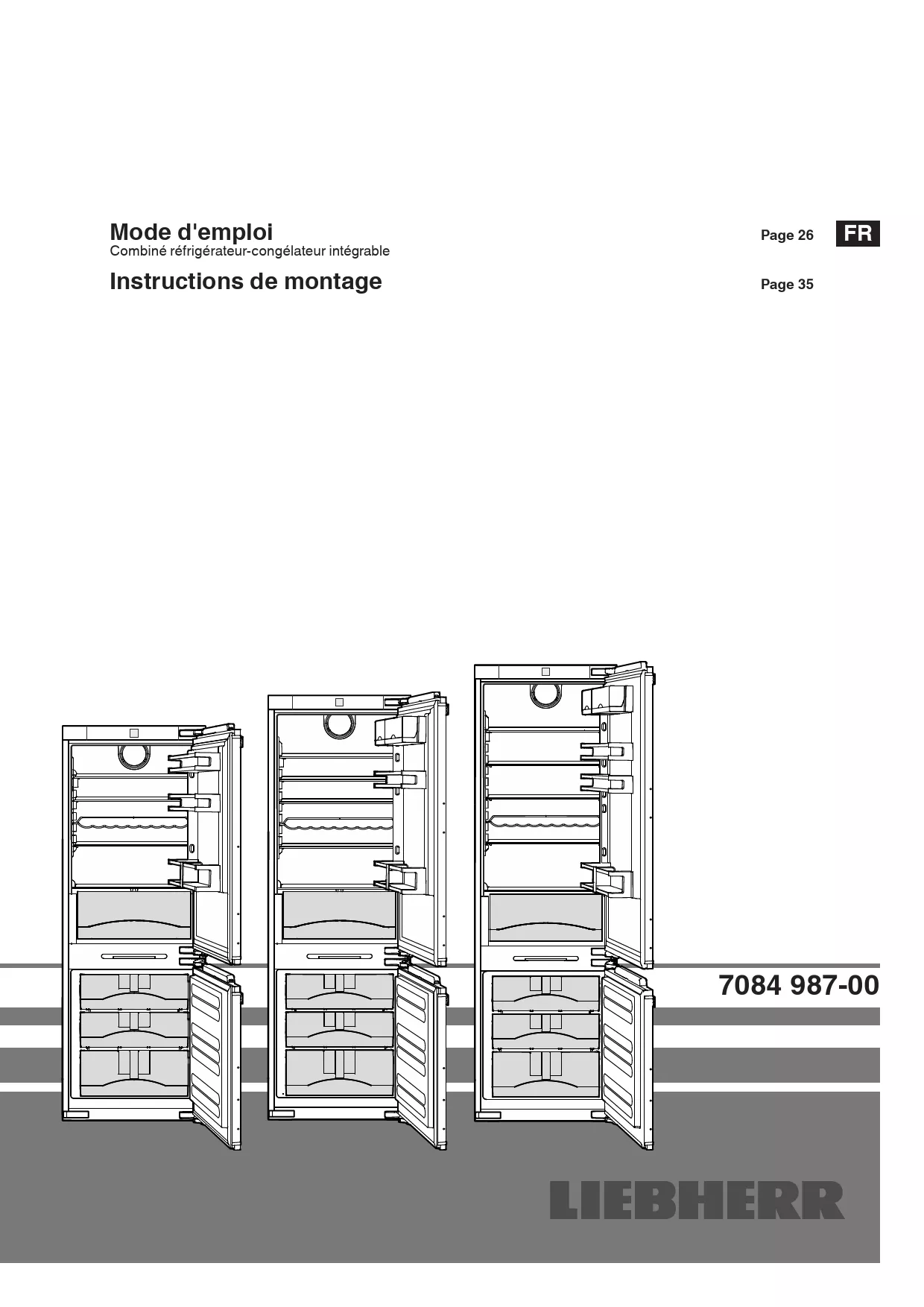 Mode d'emploi LIEBHERR ICC 3156