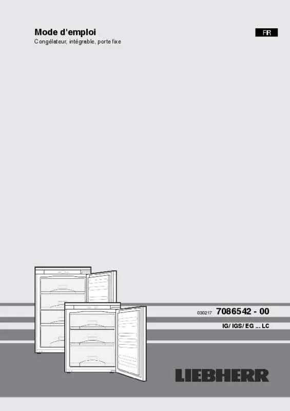 Mode d'emploi LIEBHERR IG 1024