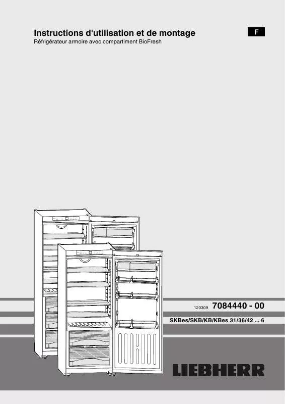 Mode d'emploi LIEBHERR KBES 4260