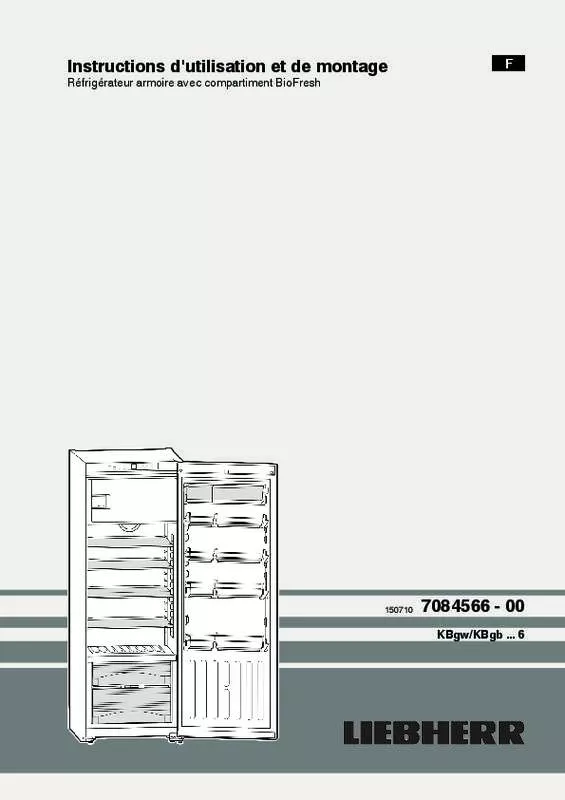 Mode d'emploi LIEBHERR KBGB 3864 PREMIUM BIOFRESH