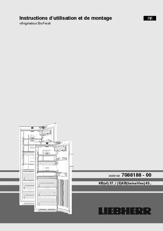 Mode d'emploi LIEBHERR KBIES 4370