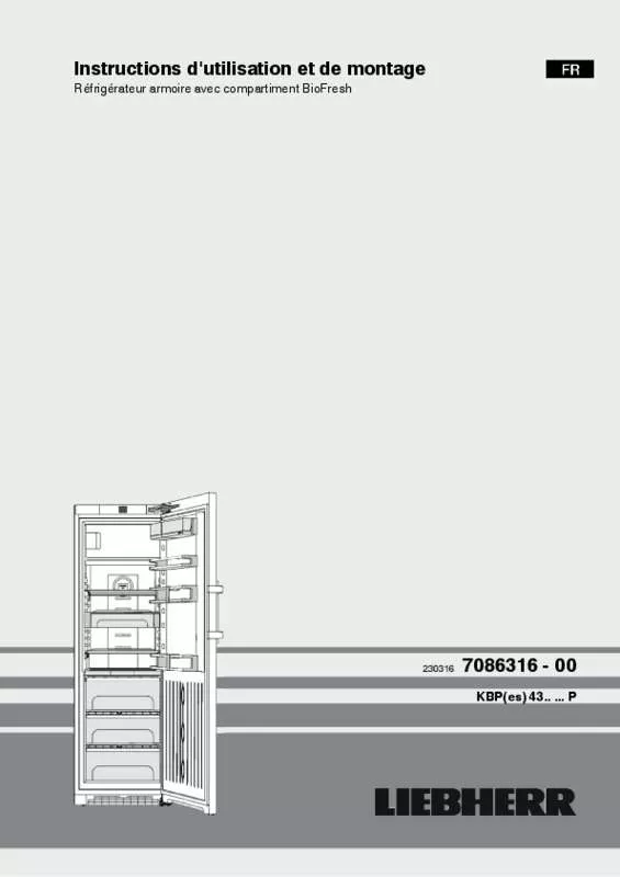 Mode d'emploi LIEBHERR KBPES 4354