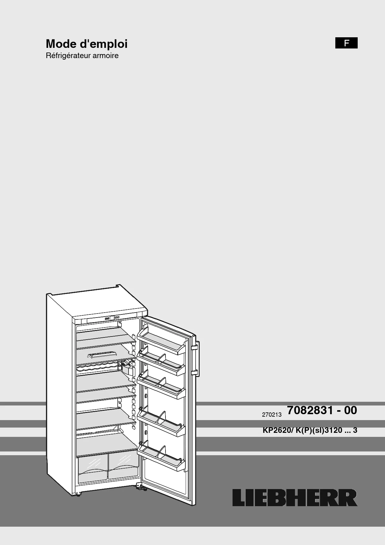 Mode d'emploi LIEBHERR KP 2620