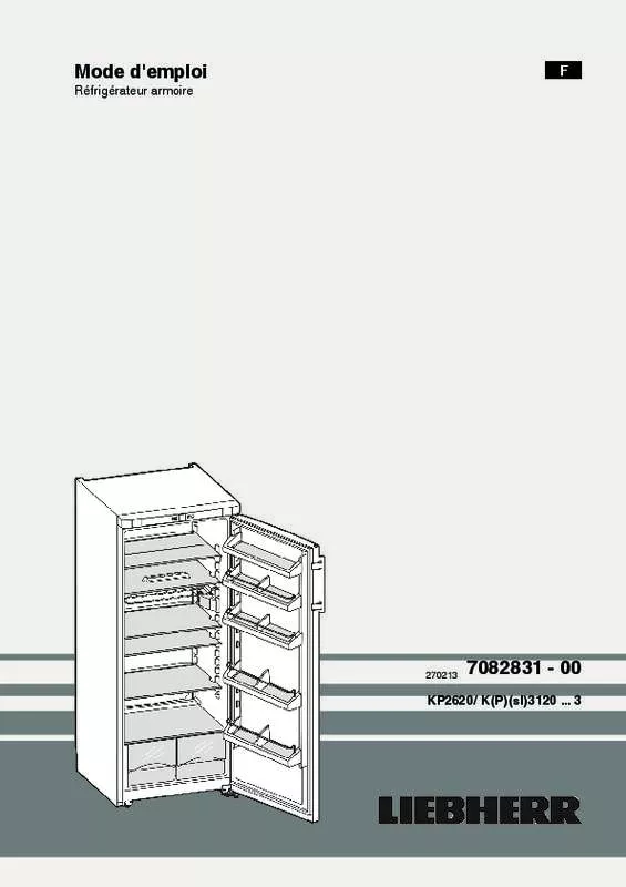 Mode d'emploi LIEBHERR KP 3120