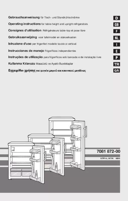 Mode d'emploi LIEBHERR KT 1434