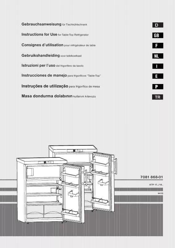 Mode d'emploi LIEBHERR KTP 1810