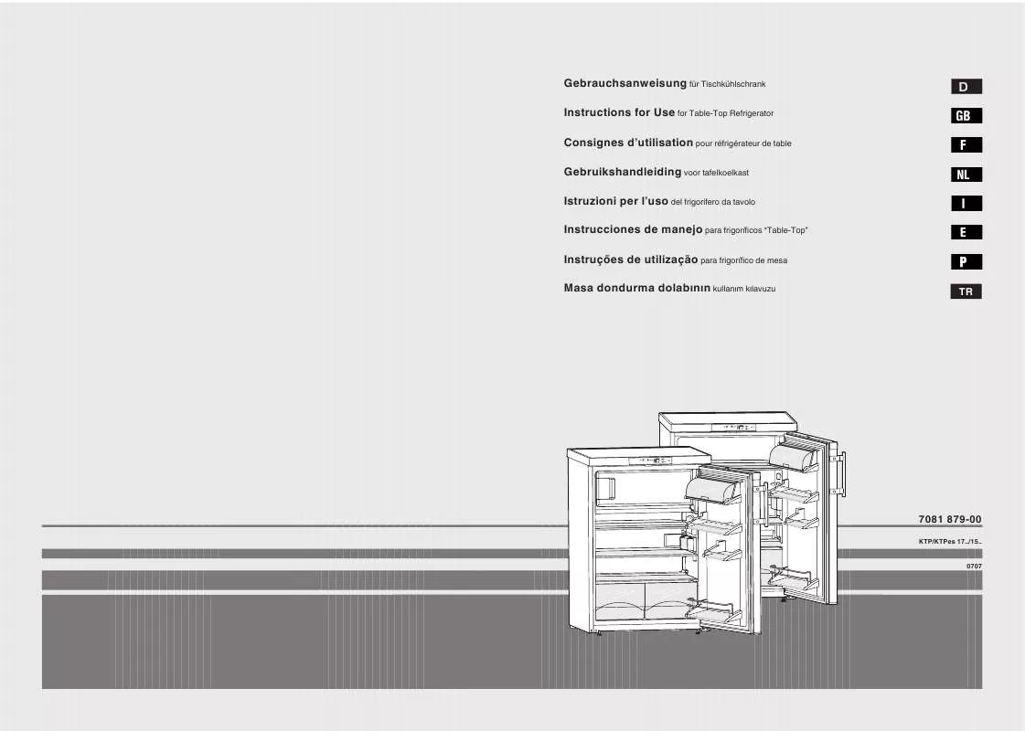 Mode d'emploi LIEBHERR KTP 1750