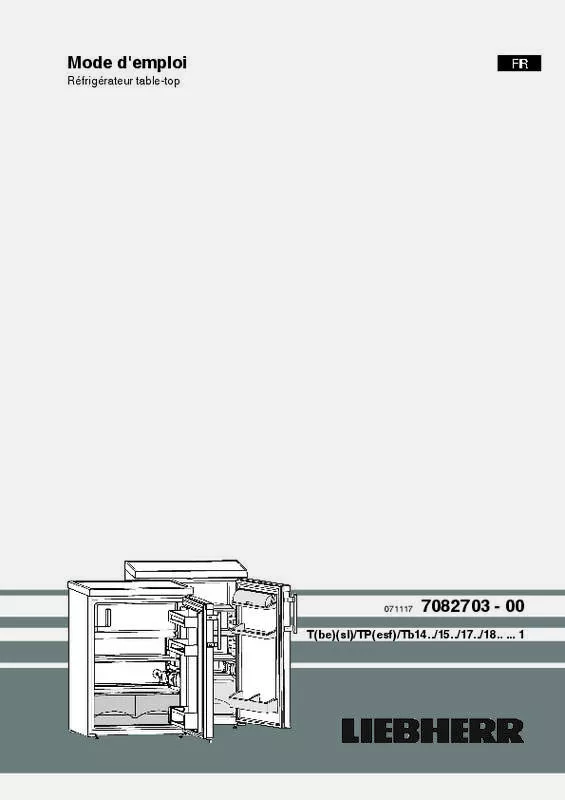 Mode d'emploi LIEBHERR KTS 166