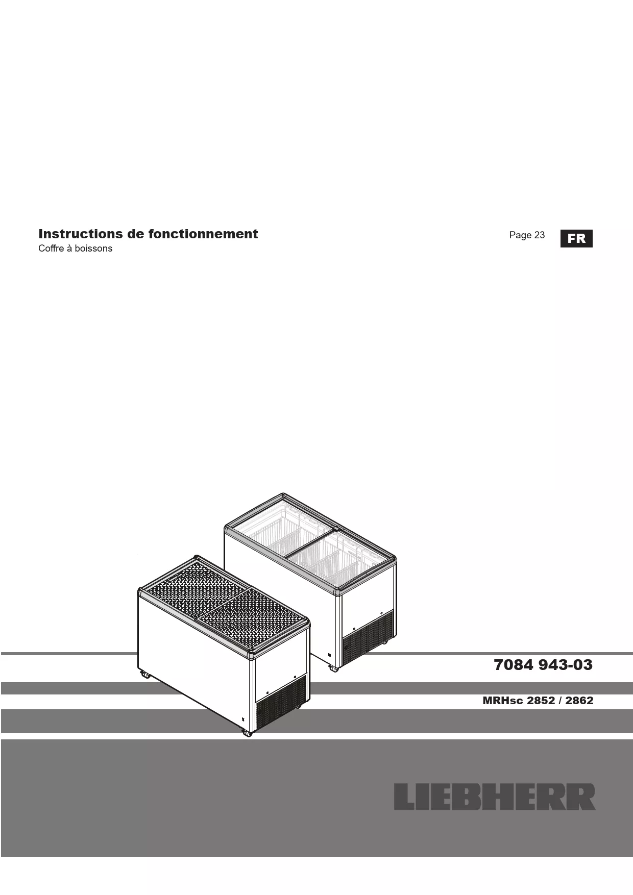 Mode d'emploi LIEBHERR MRHsc 2852