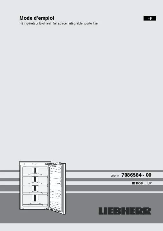 Mode d'emploi LIEBHERR SIBP1650