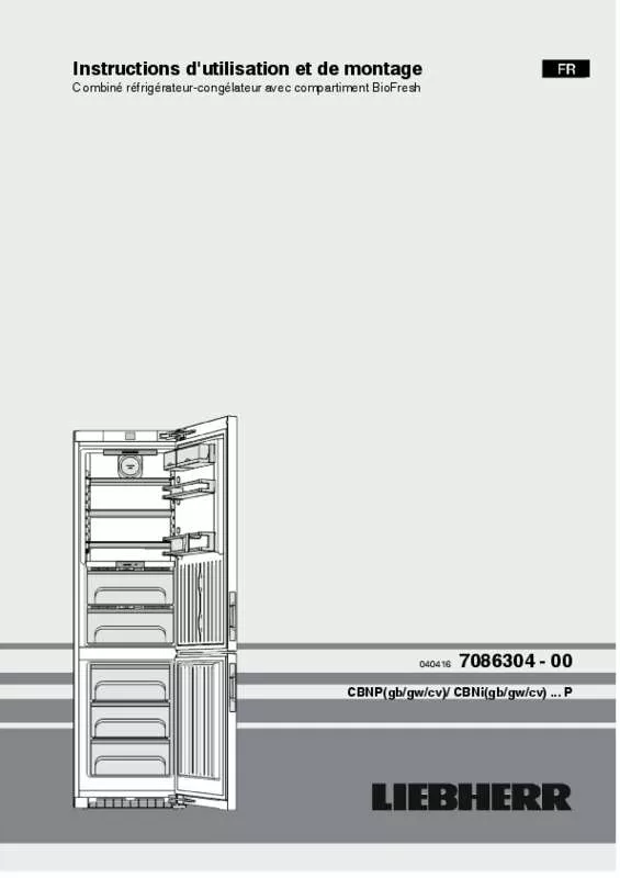 Mode d'emploi LIEBHERR TOP GW855-4