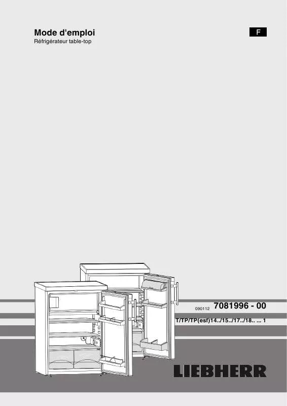 Mode d'emploi LIEBHERR TP 1710