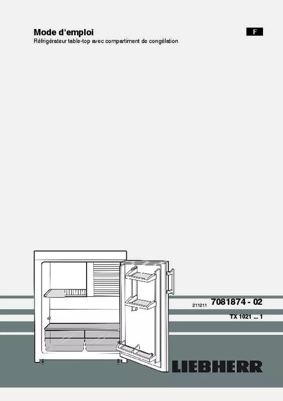 Mode d'emploi LIEBHERR TX1021