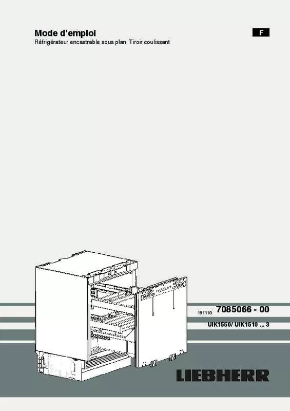 Mode d'emploi LIEBHERR UIKO1550-20