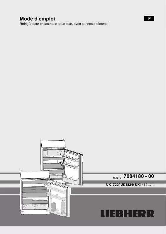 Mode d'emploi LIEBHERR UK 1524