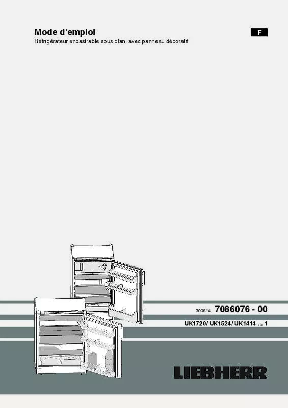 Mode d'emploi LIEBHERR UK1524