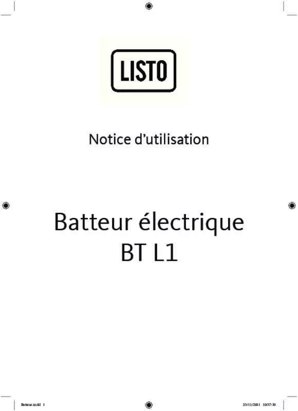 Mode d'emploi LISTO BT L1N